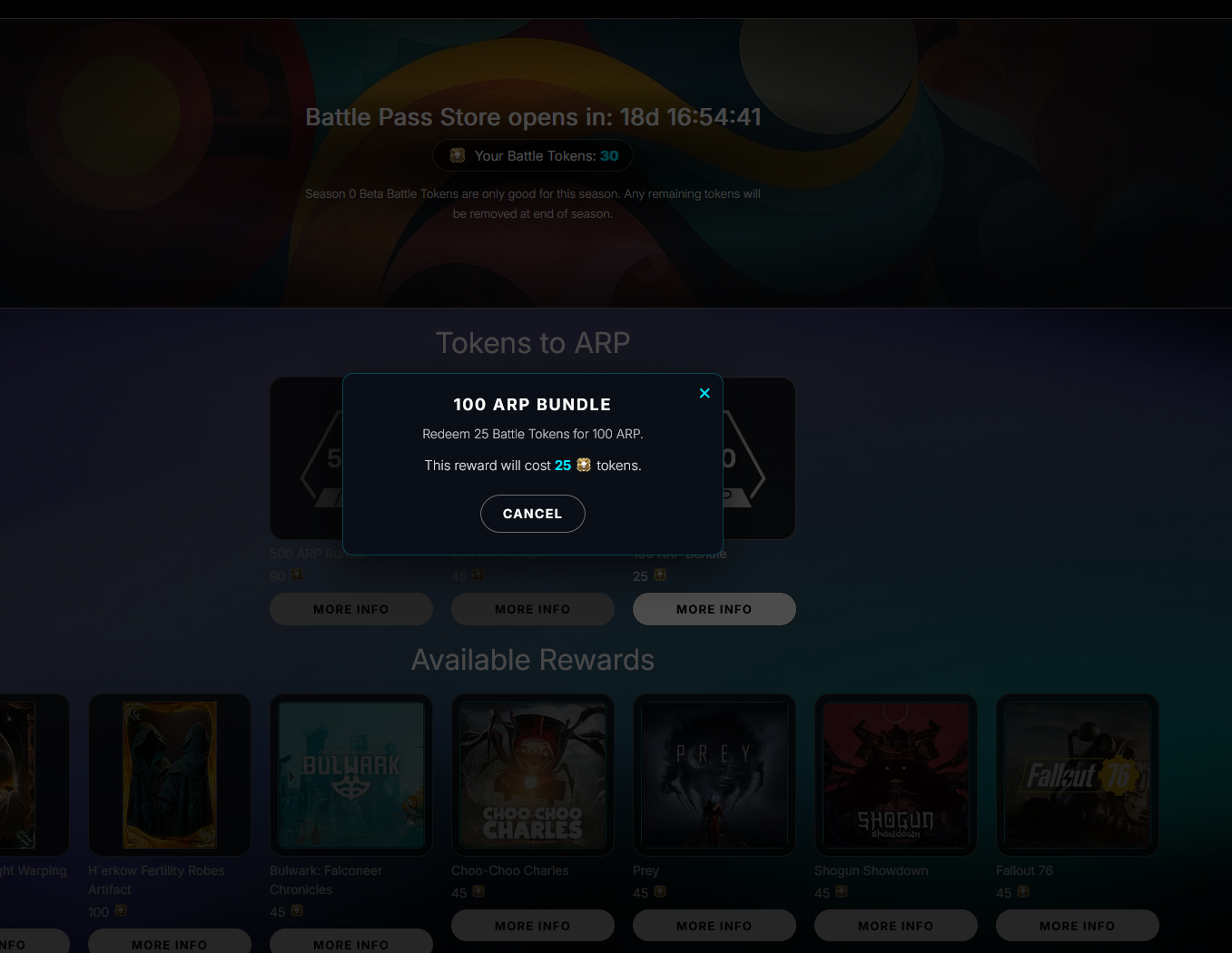 wasnt there a claim button? Now it says redeem 25 battle tokens