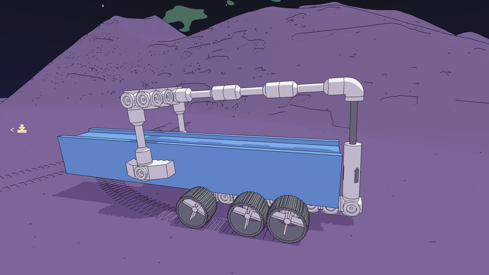 An overengineered rover transporting a long steel beam - success