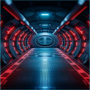 Space Corridor Red Light