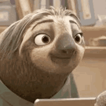 Sloth slowly smiling