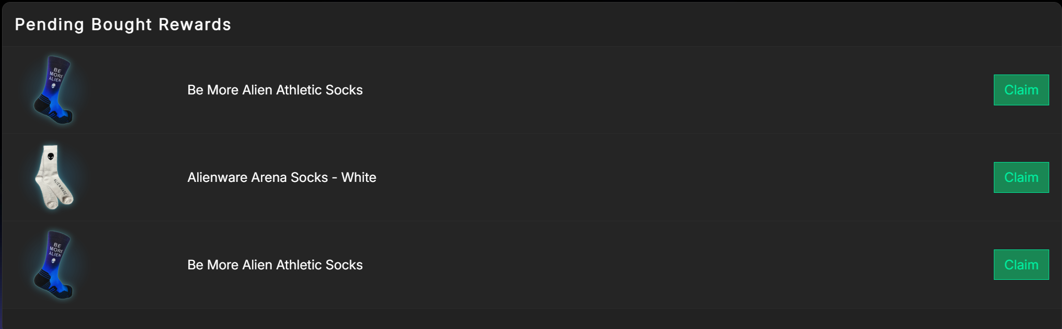 These are sitting in my rewards page but won't be shipped until 