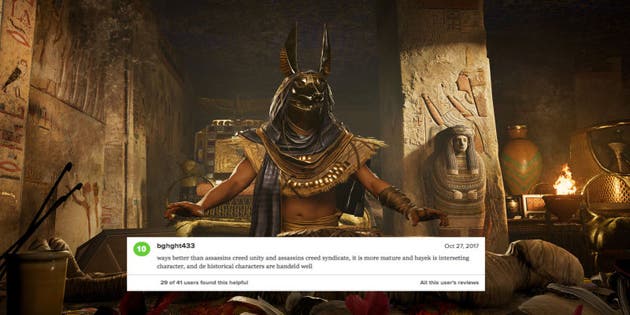 Assassin's Creed Origins Metacritic Flooded With Fake Positive User ...