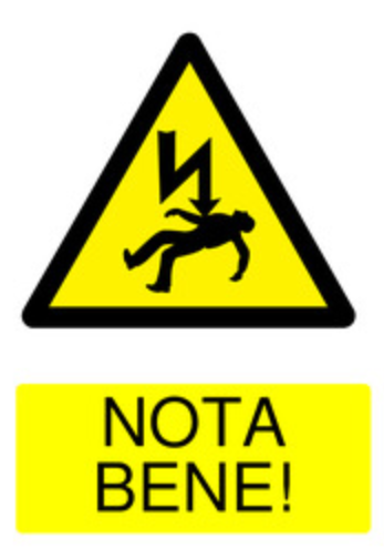 Warning sign saying to please note