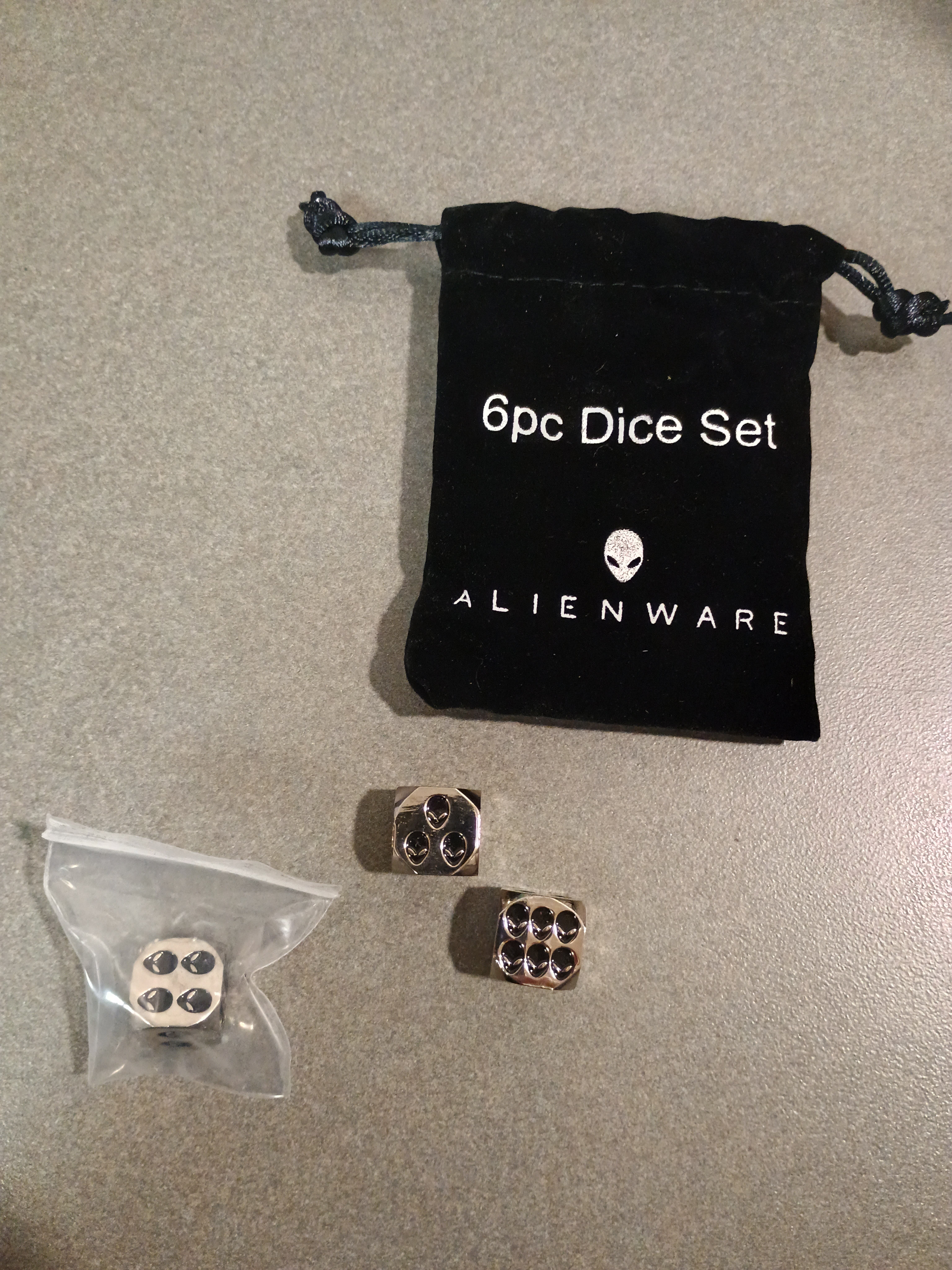 Picture of dice with bag