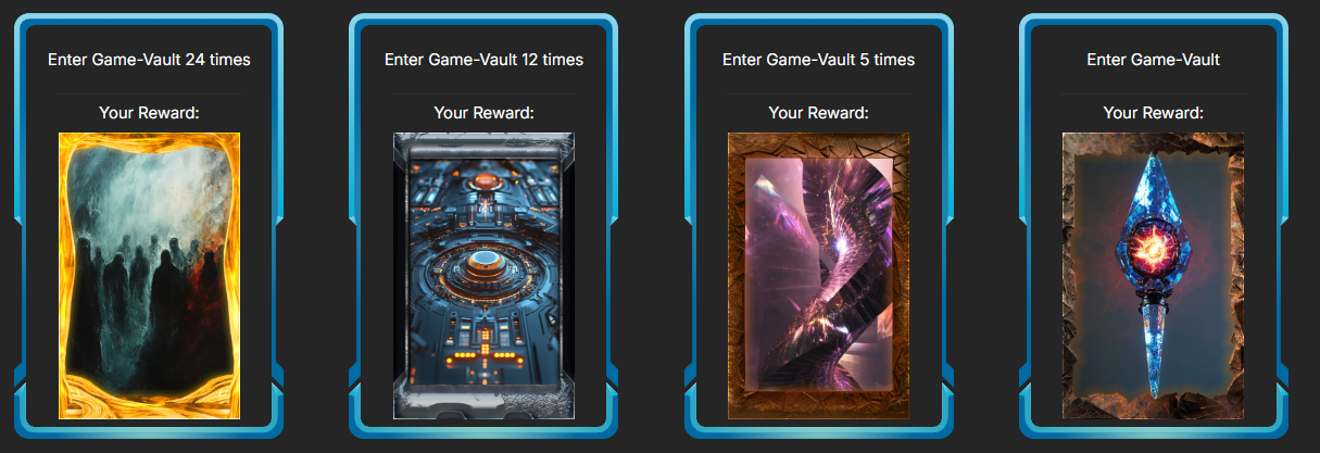 Screenshot of 4 "Enter Game-Vault x times" achievements